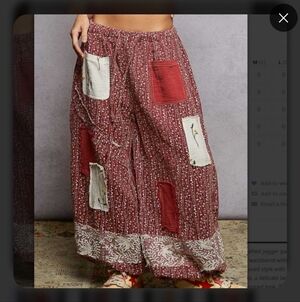 Bohemian Patchwork Wide-Leg Pants